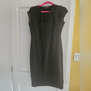 Black cap sleeved dress